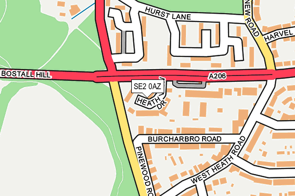 SE2 0AZ map - OS OpenMap – Local (Ordnance Survey)