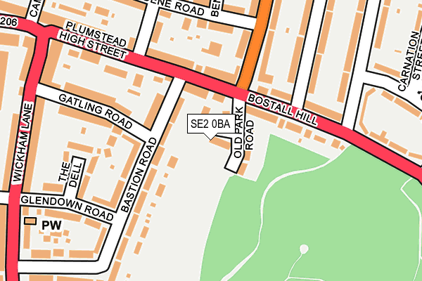 SE2 0BA map - OS OpenMap – Local (Ordnance Survey)