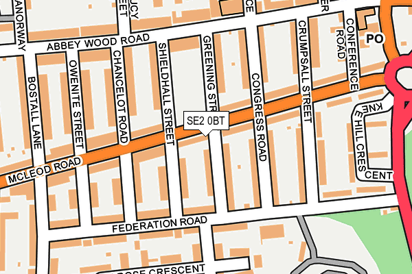 SE2 0BT map - OS OpenMap – Local (Ordnance Survey)