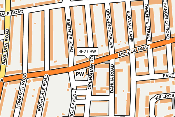 SE2 0BW map - OS OpenMap – Local (Ordnance Survey)