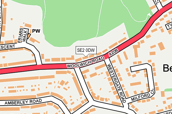 SE2 0DW map - OS OpenMap – Local (Ordnance Survey)