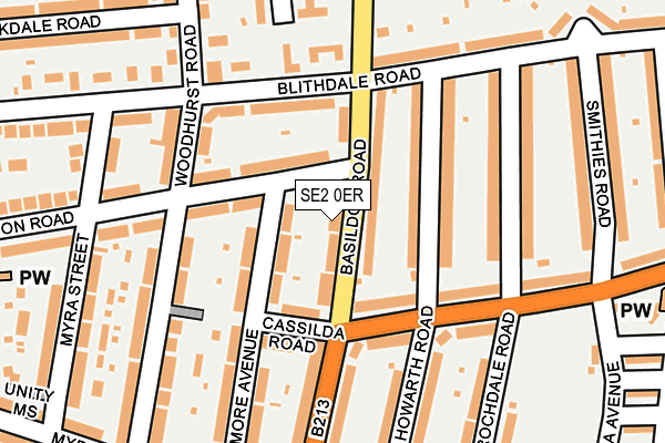 SE2 0ER map - OS OpenMap – Local (Ordnance Survey)
