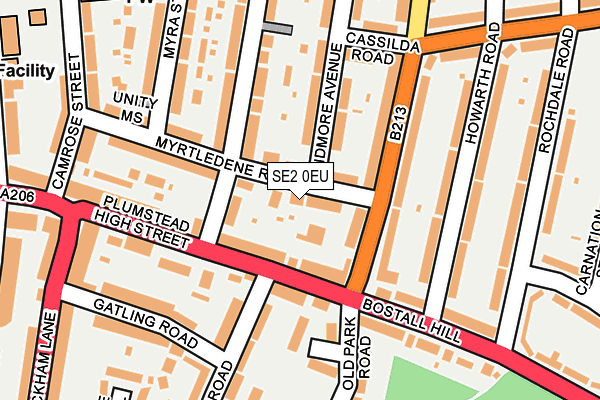 SE2 0EU map - OS OpenMap – Local (Ordnance Survey)