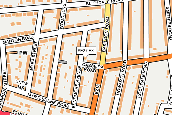 SE2 0EX map - OS OpenMap – Local (Ordnance Survey)