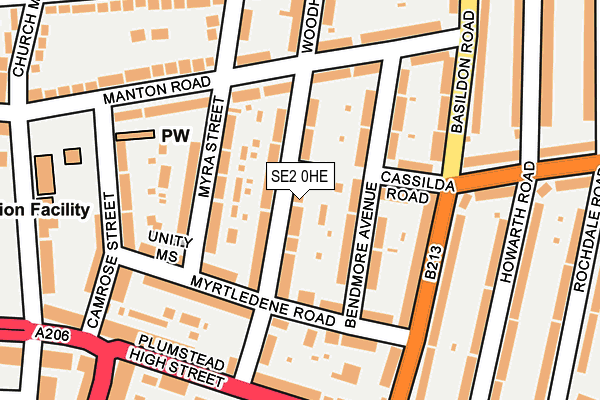 SE2 0HE map - OS OpenMap – Local (Ordnance Survey)