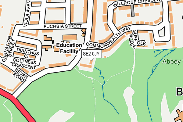 SE2 0JY map - OS OpenMap – Local (Ordnance Survey)