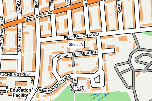 SE2 0LA map - OS OpenMap – Local (Ordnance Survey)