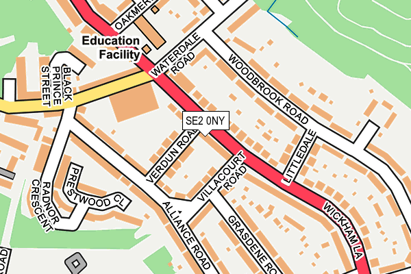SE2 0NY map - OS OpenMap – Local (Ordnance Survey)