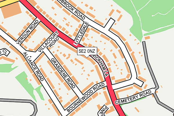 SE2 0NZ map - OS OpenMap – Local (Ordnance Survey)