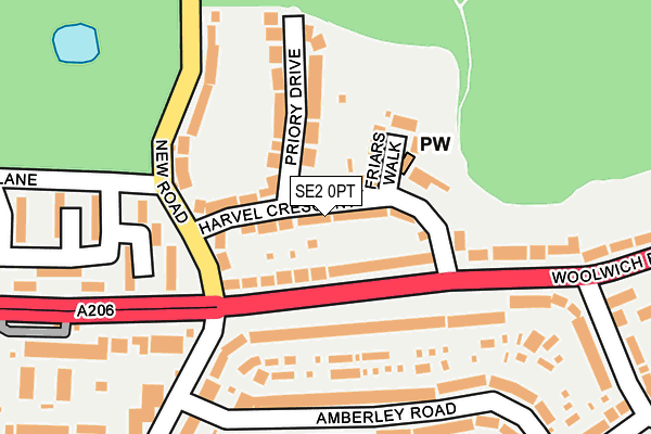 SE2 0PT map - OS OpenMap – Local (Ordnance Survey)