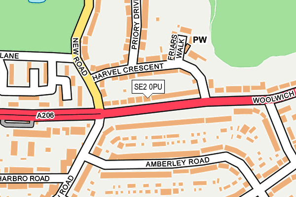 SE2 0PU map - OS OpenMap – Local (Ordnance Survey)