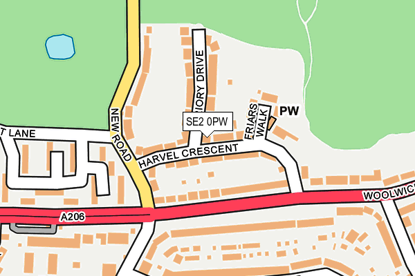 SE2 0PW map - OS OpenMap – Local (Ordnance Survey)