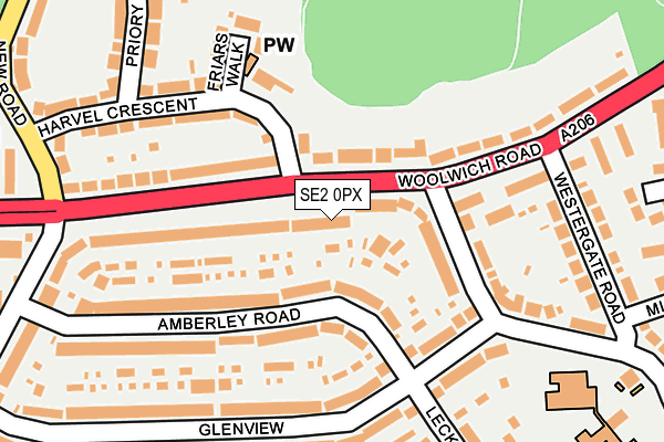 SE2 0PX map - OS OpenMap – Local (Ordnance Survey)