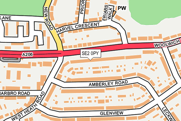 SE2 0PY map - OS OpenMap – Local (Ordnance Survey)