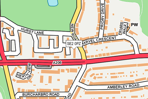 SE2 0PZ map - OS OpenMap – Local (Ordnance Survey)