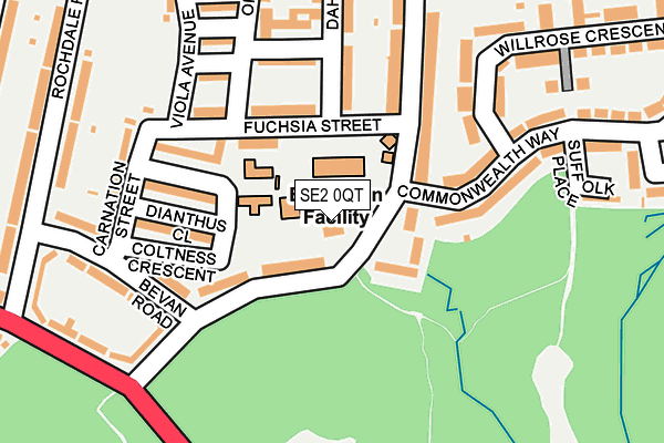 SE2 0QT map - OS OpenMap – Local (Ordnance Survey)