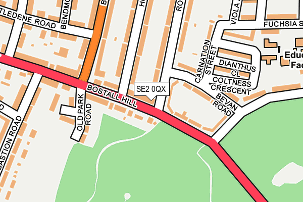 SE2 0QX map - OS OpenMap – Local (Ordnance Survey)