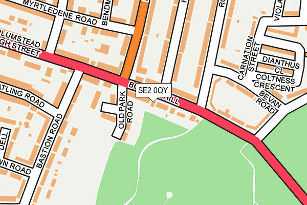SE2 0QY map - OS OpenMap – Local (Ordnance Survey)