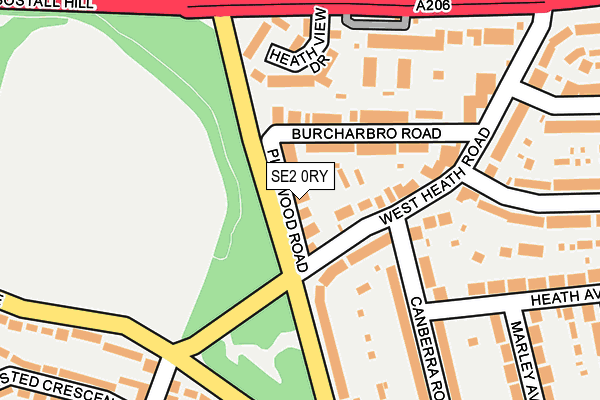 SE2 0RY map - OS OpenMap – Local (Ordnance Survey)