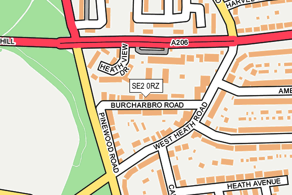 SE2 0RZ map - OS OpenMap – Local (Ordnance Survey)