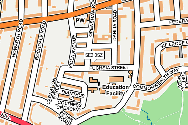 SE2 0SZ map - OS OpenMap – Local (Ordnance Survey)