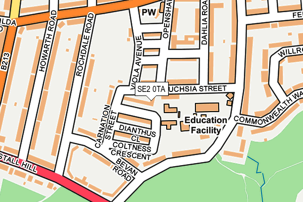 SE2 0TA map - OS OpenMap – Local (Ordnance Survey)