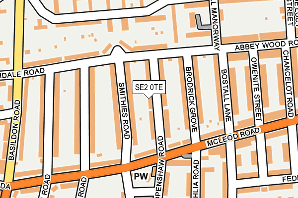 SE2 0TE map - OS OpenMap – Local (Ordnance Survey)
