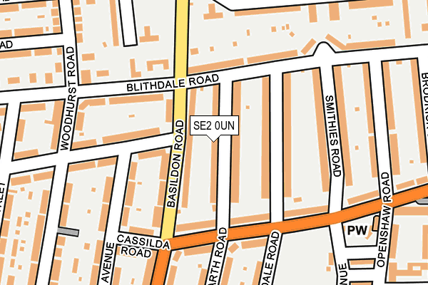 SE2 0UN map - OS OpenMap – Local (Ordnance Survey)