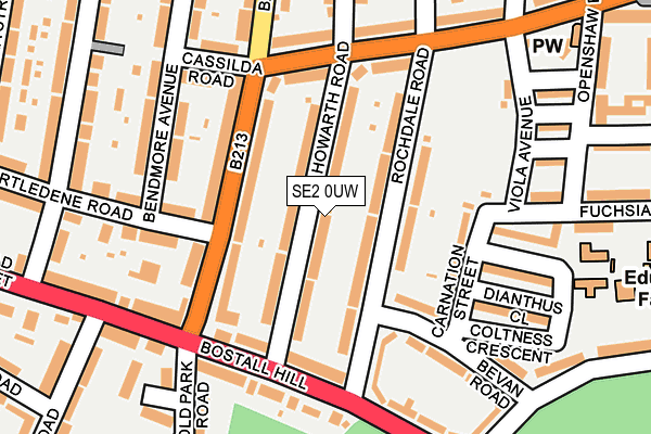 SE2 0UW map - OS OpenMap – Local (Ordnance Survey)