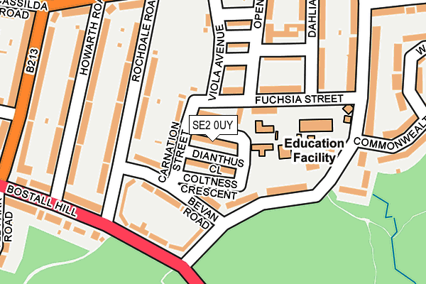 SE2 0UY map - OS OpenMap – Local (Ordnance Survey)