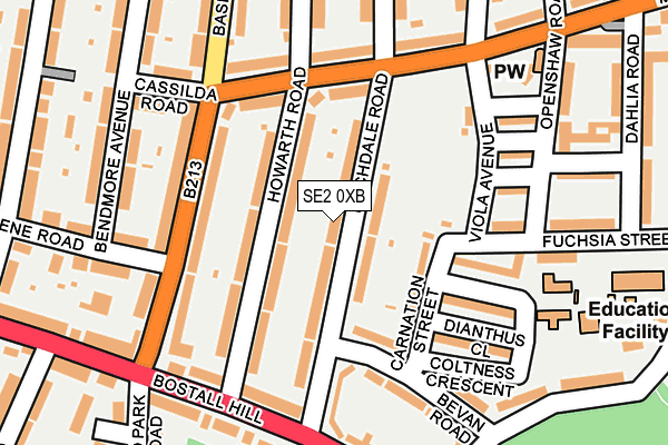 SE2 0XB map - OS OpenMap – Local (Ordnance Survey)