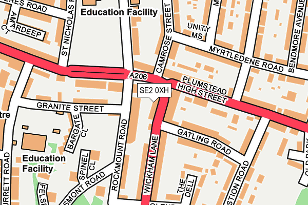 SE2 0XH map - OS OpenMap – Local (Ordnance Survey)