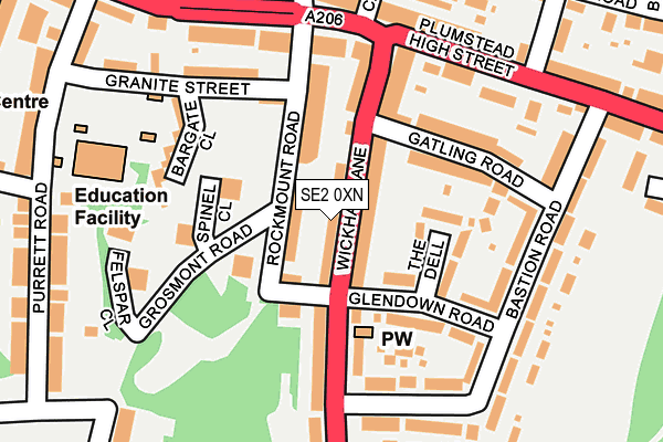 SE2 0XN map - OS OpenMap – Local (Ordnance Survey)