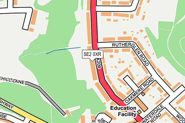 SE2 0XR map - OS OpenMap – Local (Ordnance Survey)