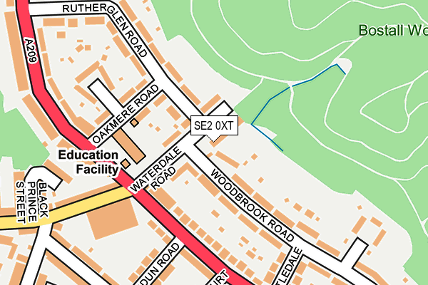 SE2 0XT map - OS OpenMap – Local (Ordnance Survey)