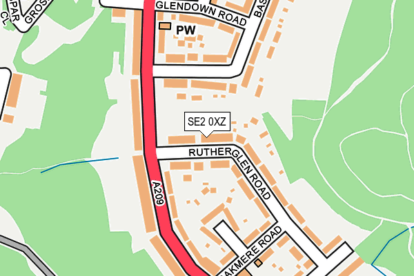 SE2 0XZ map - OS OpenMap – Local (Ordnance Survey)