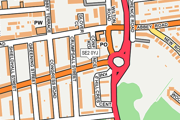 SE2 0YJ map - OS OpenMap – Local (Ordnance Survey)