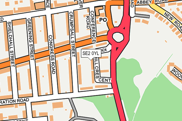 SE2 0YL map - OS OpenMap – Local (Ordnance Survey)