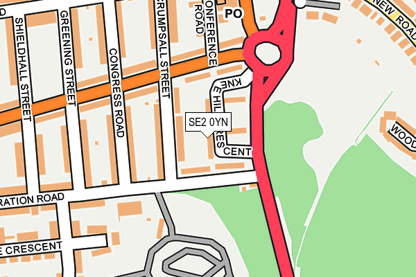 SE2 0YN map - OS OpenMap – Local (Ordnance Survey)