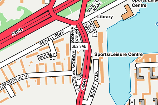 SE2 9AB map - OS OpenMap – Local (Ordnance Survey)