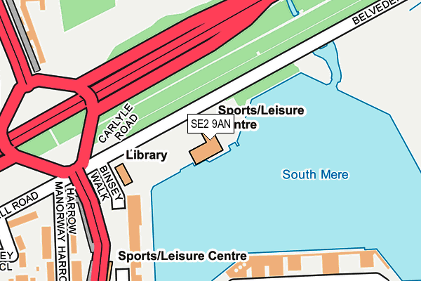 SE2 9AN map - OS OpenMap – Local (Ordnance Survey)