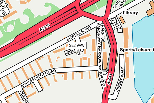 SE2 9AW map - OS OpenMap – Local (Ordnance Survey)