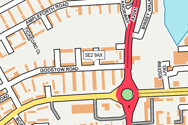 SE2 9AX map - OS OpenMap – Local (Ordnance Survey)