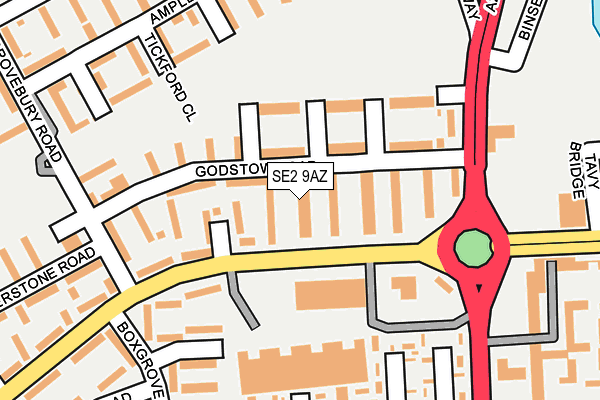 SE2 9AZ map - OS OpenMap – Local (Ordnance Survey)
