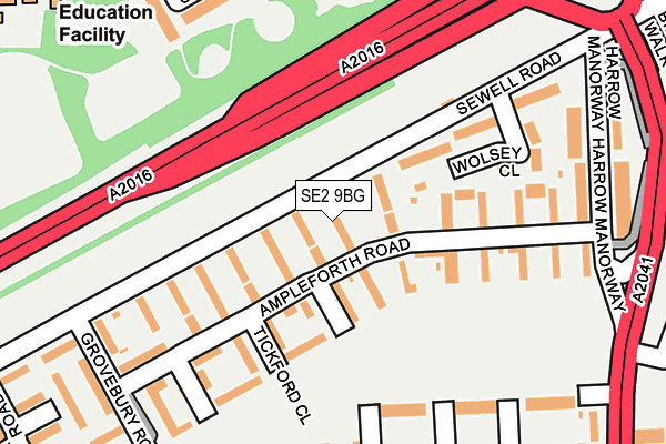 SE2 9BG map - OS OpenMap – Local (Ordnance Survey)