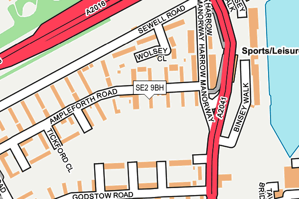 SE2 9BH map - OS OpenMap – Local (Ordnance Survey)