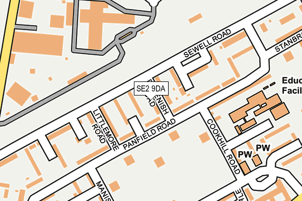 SE2 9DA map - OS OpenMap – Local (Ordnance Survey)