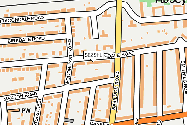 SE2 9HL map - OS OpenMap – Local (Ordnance Survey)
