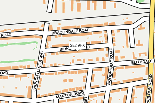 SE2 9HX map - OS OpenMap – Local (Ordnance Survey)