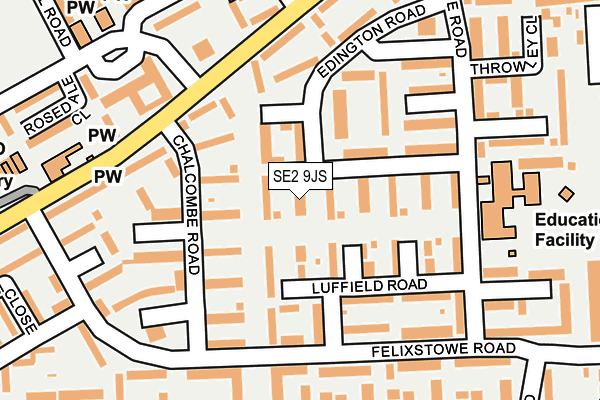 SE2 9JS map - OS OpenMap – Local (Ordnance Survey)